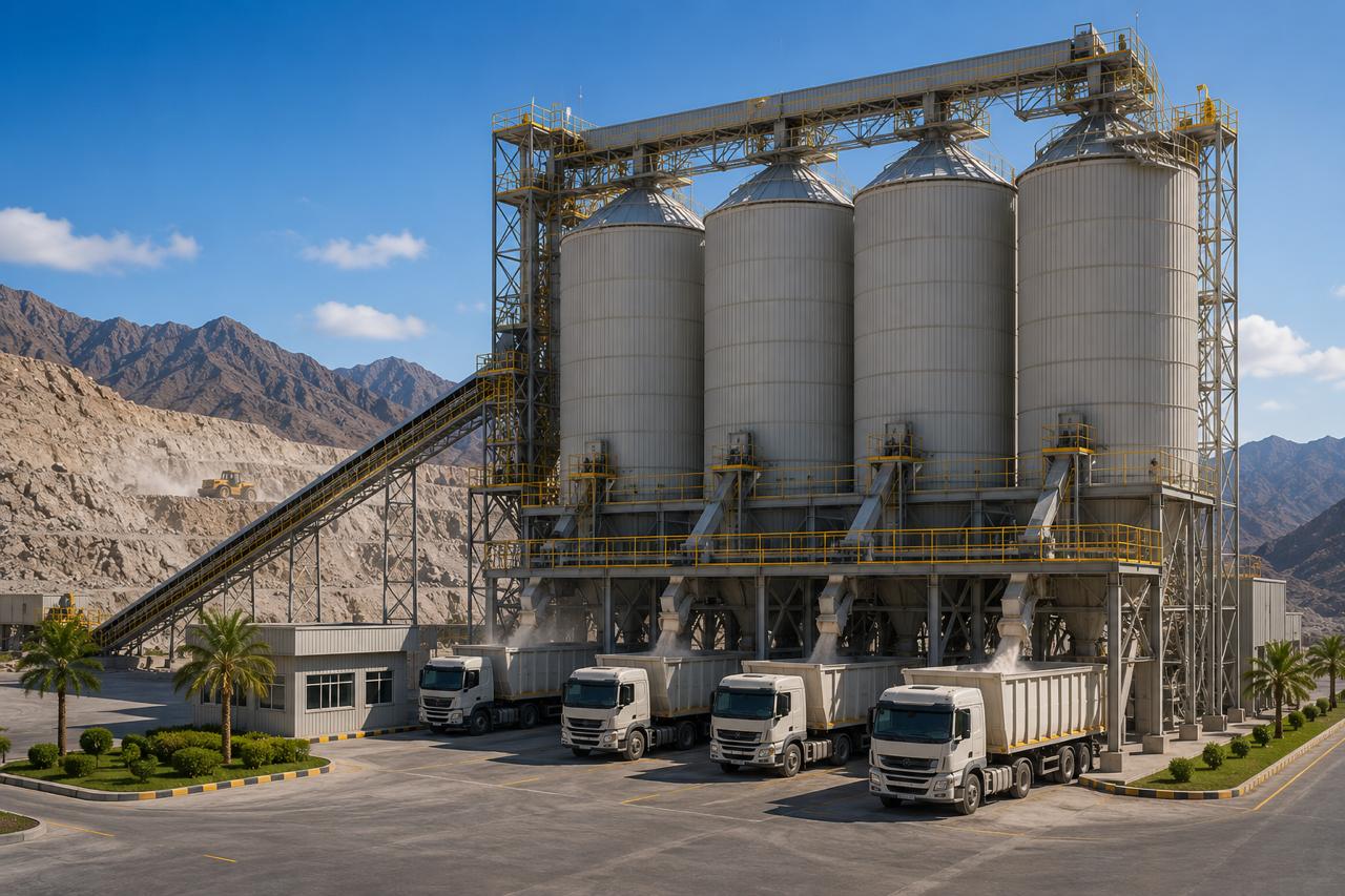 GCC storage silos loading bulk tanker trucks